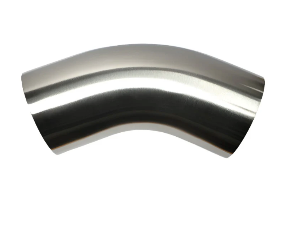 Stainless Bros 4in Diameter 1.5D / 6in CLR 45 Degree Bend Leg Mandrel Bend - Black Ops Auto Works