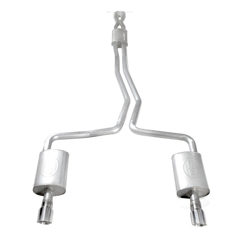 Stainless Works 2010-18 Ford Taurus SHO V6 2-1/2in Catback Chambered Mufflers X-Pipe - Black Ops Auto Works
