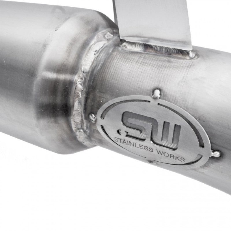 Stainless Works 2016-18 Ford Focus RS 3in High-Flow Cats Downpipe Factory Connection Stainless Works SSWFCRS16DPCAT