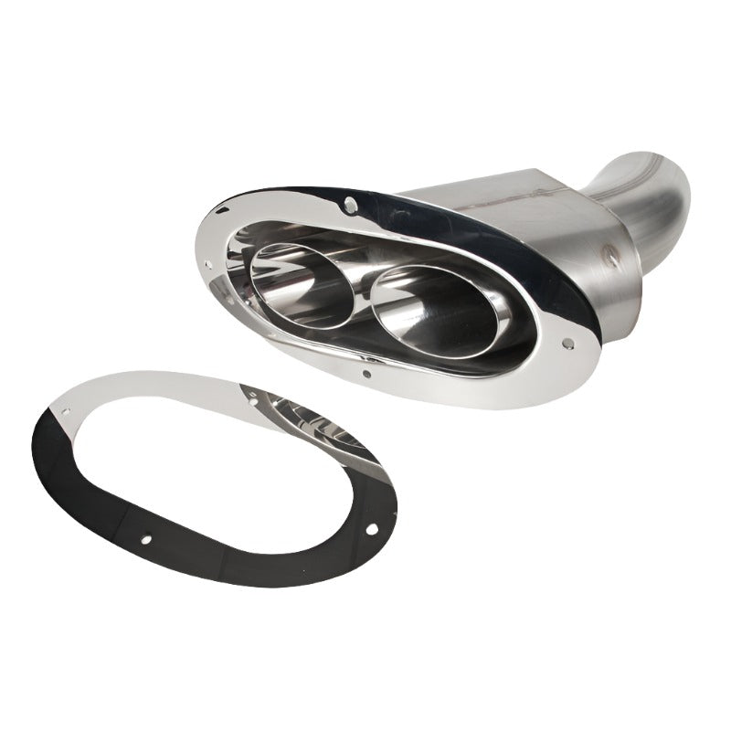 Stainless Works Angled-Oval Through-Body Tip With Tubes - Black Ops Auto Works