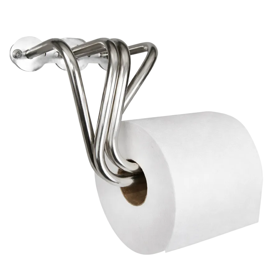 Stainless Works SBC toilet paper holder full view polished