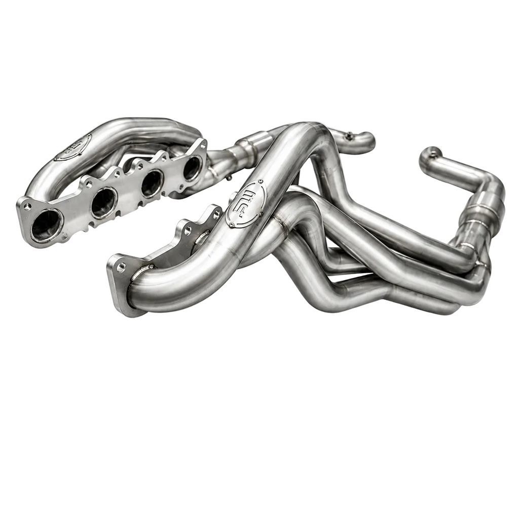Stainless Works M24HCAT 2015-2026 Ford Mustang GT 5.0L Coyote V8 Long Tube Headers High Flow Cats 1-7/8in Factory Connect