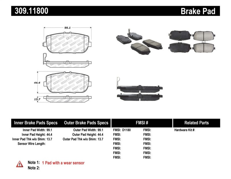 StopTech OE Fit Rear Sport Brake Pads - Black Ops Auto Works