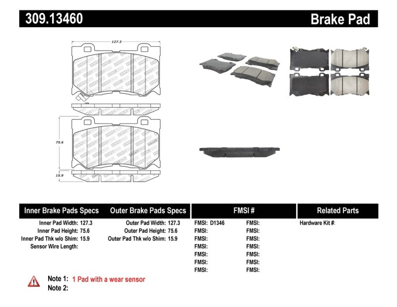 StopTech Performance 09-13 Infiniti FX35/FX37/FX45/FX50/08-13 G37 / 09-12 370Z Front Brake Pads - Black Ops Auto Works