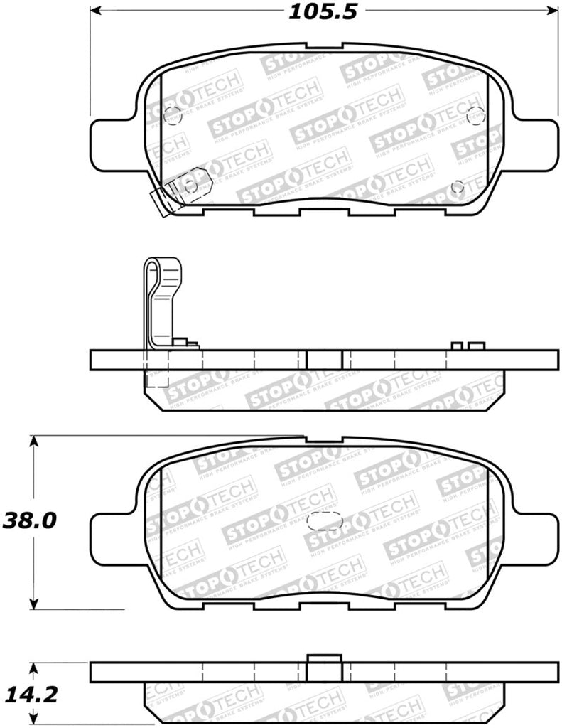 StopTech Sport Brake Pads w/Shims and Hardware - Rear - Black Ops Auto Works