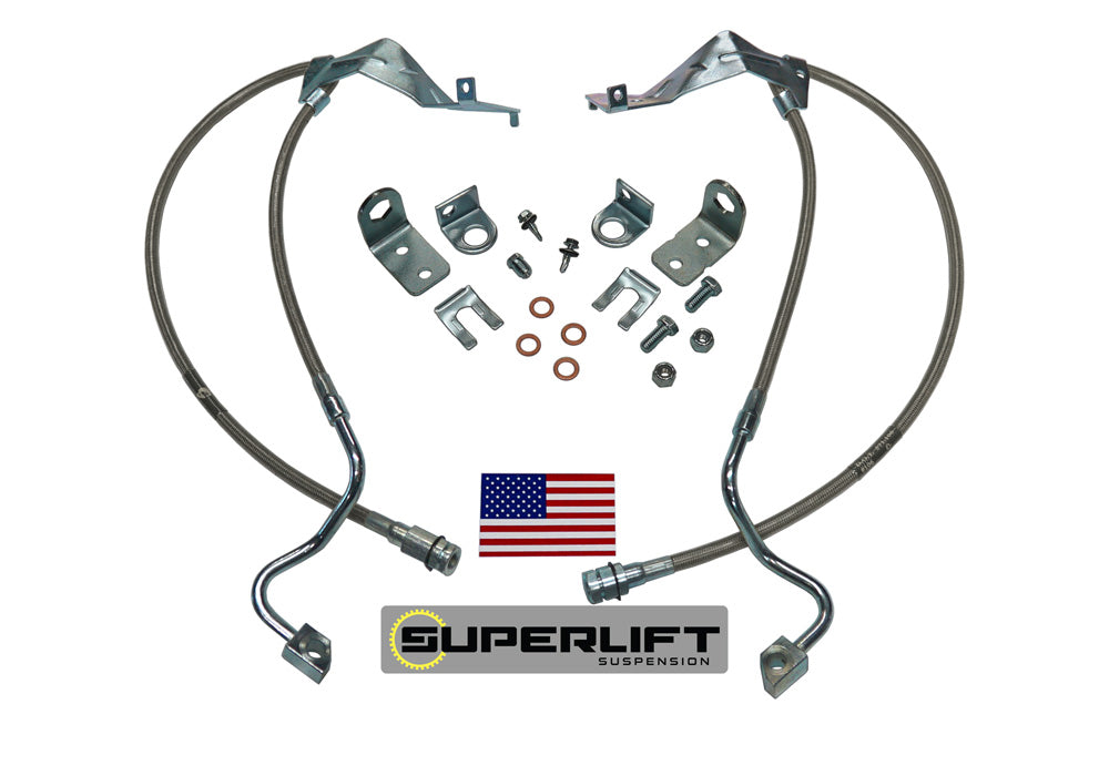 -Superlift 05-07 Ford F-250/F-350 w/ 4-8in Lift Kit (Pair) Bullet Proof Brake Hoses-Brake Line Kits-Superlift