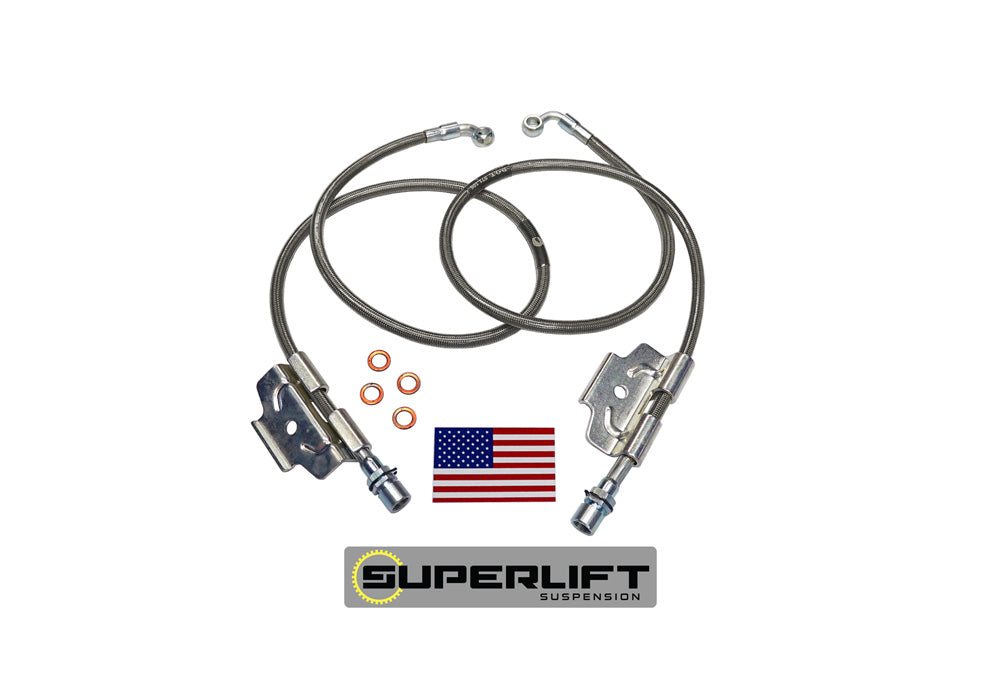 -Superlift 03-13 Dodge Ram 2500/3500 w/ 4-6in Lift Kit (Pair) Bullet Proof Brake Hoses-Brake Line Kits-Superlift