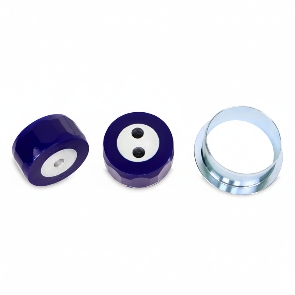 SuperPro 2013 Scion FR-S Base Rear Differential-to-Subframe Mount Bushing Set (Motorsport) shown out of its retail packaging