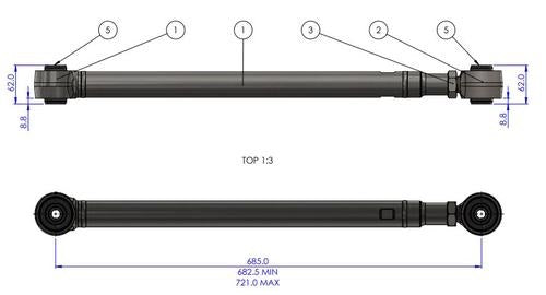 SuperPro 08-21 Toyota Land Cruiser 200 Series HD Adj. Rear Lower Trailing Arm Set - Superpro TRC1139