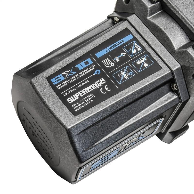 Superwinch 10000 LBS 12V DC 3/8in x 80ft Synthetic Rope SX 10000 Winch - Black Ops Auto Works