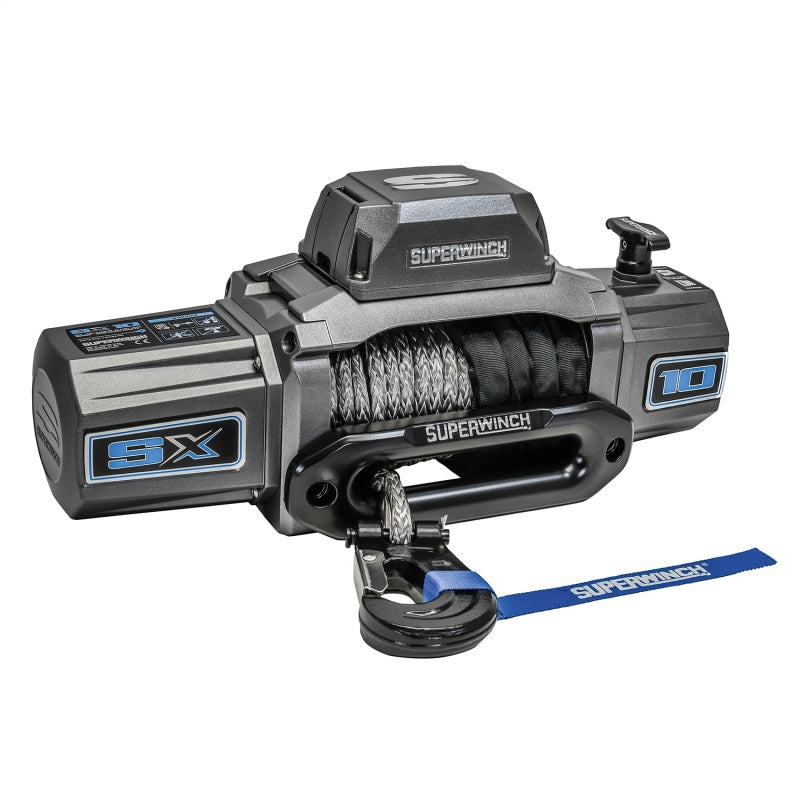 Superwinch 10000 LBS 12V DC 3/8in x 80ft Synthetic Rope SX 10000 Winch - Black Ops Auto Works