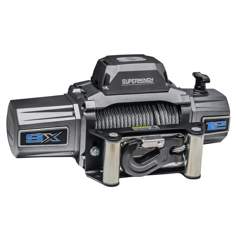 Superwinch 12000 LBS 12V DC 3/8in x 85ft Wire Rope SX 12000 Winch - Graphite - Black Ops Auto Works