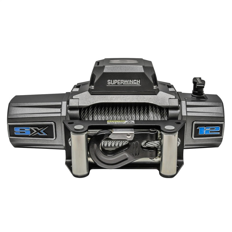Superwinch 12000 LBS 12V DC 3/8in x 85ft Wire Rope SX 12000 Winch - Graphite - Black Ops Auto Works