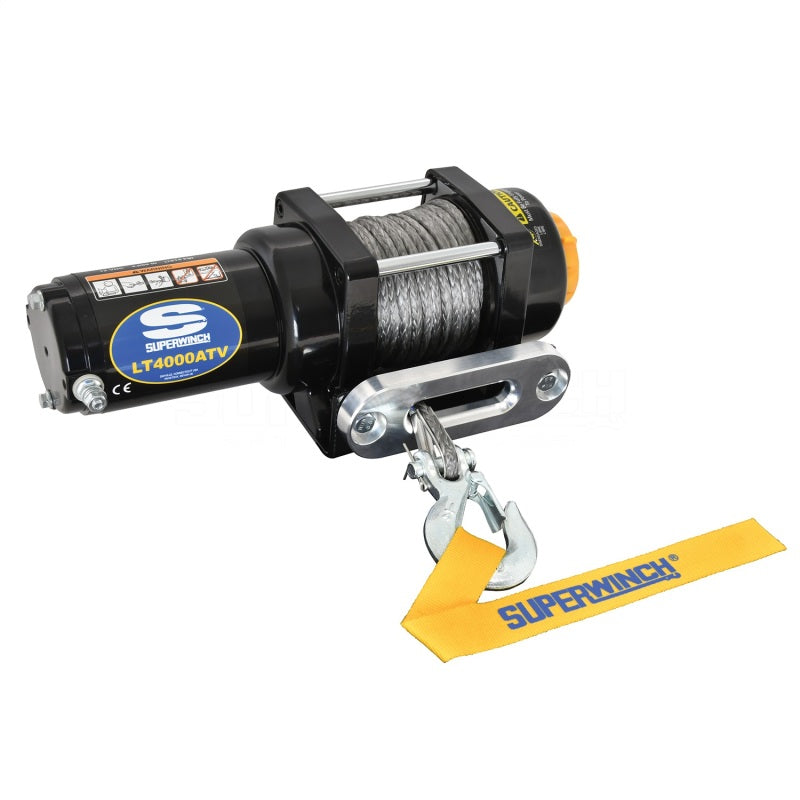 Superwinch 4000 LBS 12V DC 3/16in x 50ft Synthetic Rope LT4000 Winch - Black Ops Auto Works