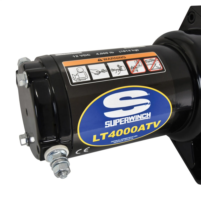Superwinch 4000 LBS 12V DC 3/16in x 50ft Synthetic Rope LT4000 Winch - Black Ops Auto Works