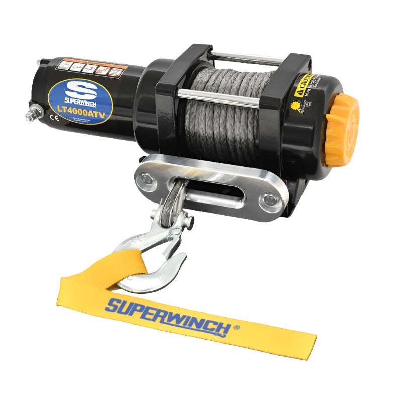 Superwinch 4000 LBS 12V DC 3/16in x 50ft Synthetic Rope LT4000 Winch - Black Ops Auto Works