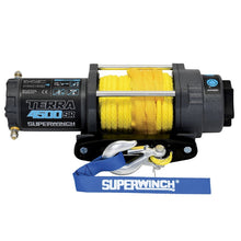 Load image into Gallery viewer, Superwinch 4500 LBS 12V DC 1/4in x 50ft Synthetic Rope Terra 4500SR Winch - Gray Wrinkle - Black Ops Auto Works