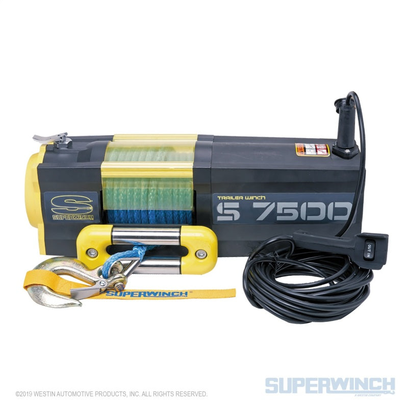 Superwinch 7500 LBS 12V DC 5/16in x 54ft Synthetic Rope S7500 Winch - Black Ops Auto Works