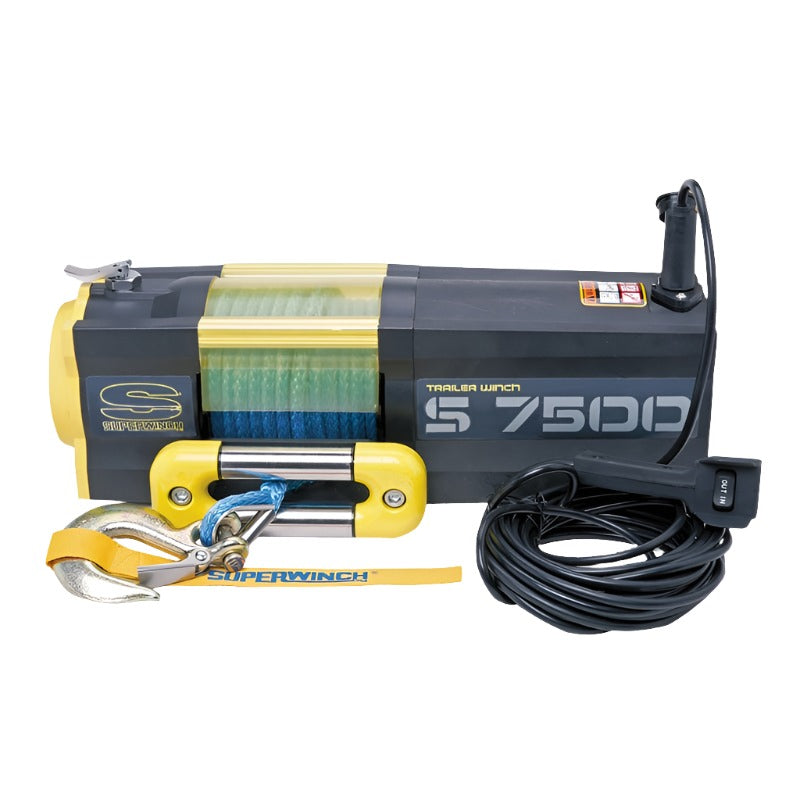 Superwinch 7500 LBS 12V DC 5/16in x 54ft Synthetic Rope S7500 Winch - Black Ops Auto Works