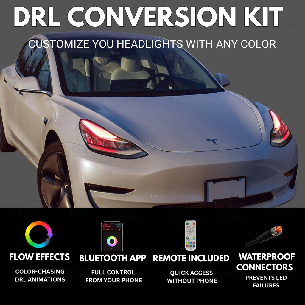 RGB Halo Kits Tesla Model 3 Multicolor DRL Boards (2017-2020)