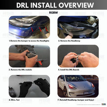 Load image into Gallery viewer, RGB Halo Kits Tesla Model 3 Multicolor DRL Boards (2017-2020)