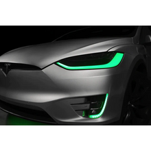 Load image into Gallery viewer, RGB Halo Kits Tesla Model X DRL Boards (Multicolor Flow) 2016-2021