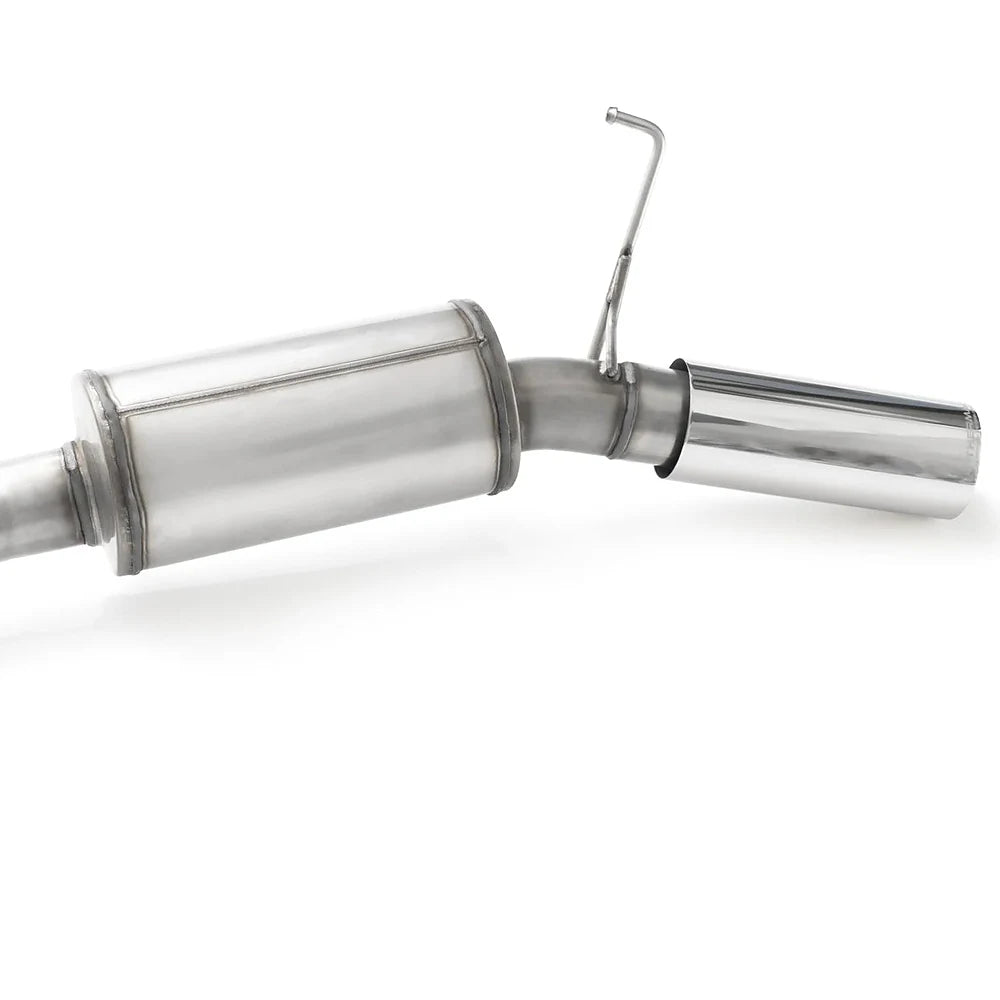 Turndown exit detail on the Thermal R&D B914-C914 Ford Maverick catback exhaust