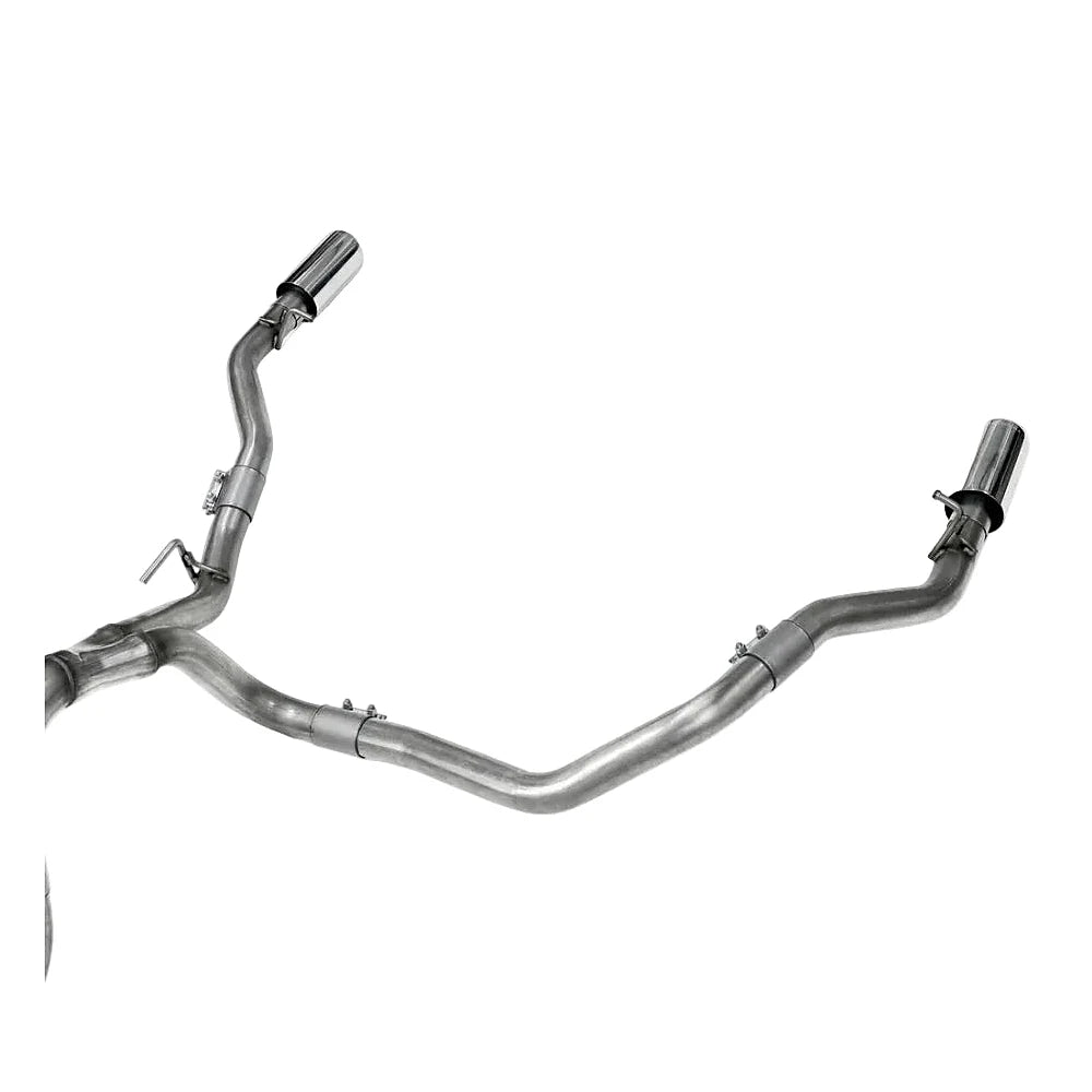 Dual-exit stainless steel catback exhaust with polished tips for 2021-2025 Ford F-150 EcoBoost