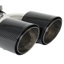 Load image into Gallery viewer, Dual carbon exhaust tip detail for the Thermal R&amp;D Ford Explorer ST catback exhaust
