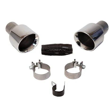 Thermal R&D polished exhaust tips installed on a 2019-2024 Ford Edge ST
