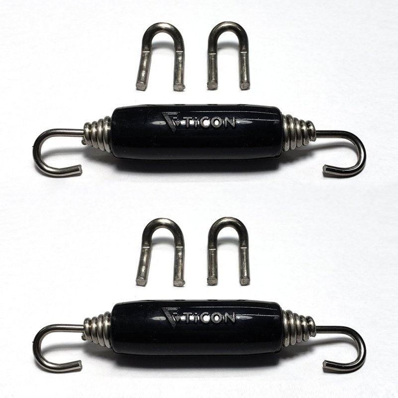 Ticon Industries Black Silicone Titanium Spring Tab and Spring Kit (4 Tabs/2 Springs) - 2 Pack - Black Ops Auto Works