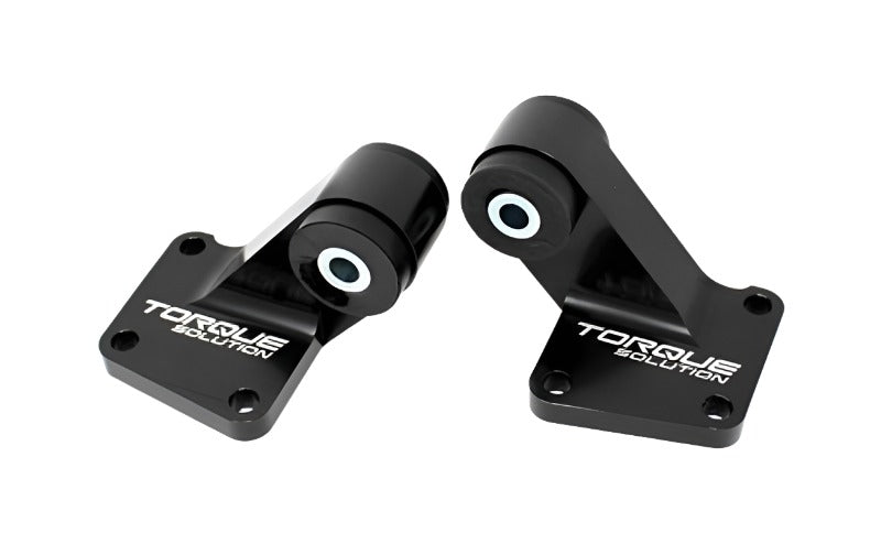 Torque Solution 03-06 Mitsubishi EVO VII-IX Billet Rear Differential Mounts - Black - Black Ops Auto Works