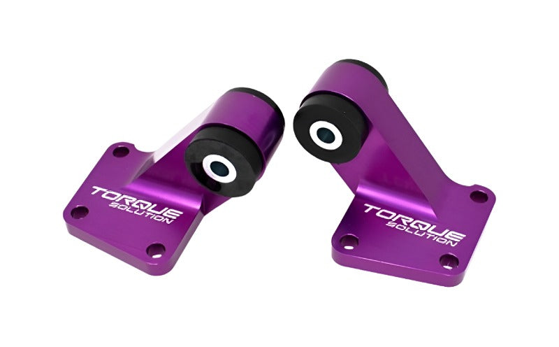 Torque Solution 03-06 Mitsubishi EVO VII-IX Billet Rear Differential Mounts - Purple - Black Ops Auto Works
