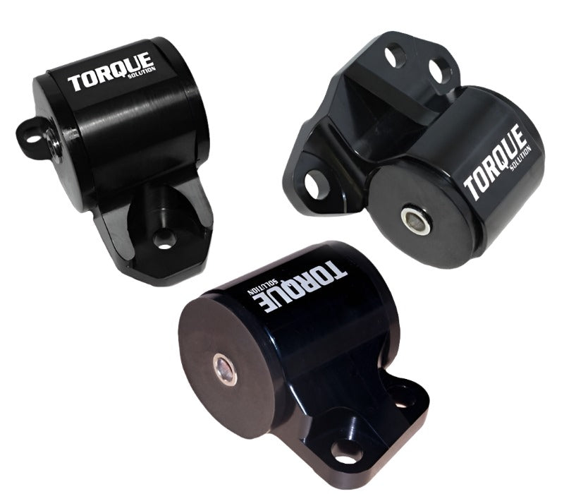 Torque Solution 3pc Billet Engine Mount Kit (2bolt): 92-95 Honda Civic/94-01 Integra/93-97 Del Sol - Black Ops Auto Works