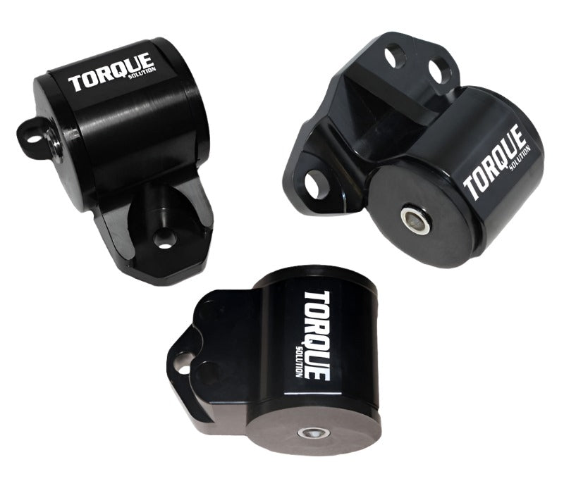 Torque Solution 3pc Billet Engine Mount Kit (3 Bolt): 92-95 Honda Civic/94-01 Integra/93-97 Del Sol - Black Ops Auto Works
