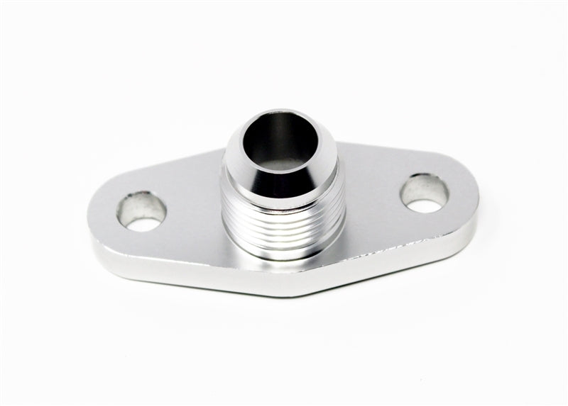 Torque Solution Billet Offset Oil Drain Flange w/ Integrated -10AN Flange: T3/T4 & PTE/Borg Turbo - Black Ops Auto Works