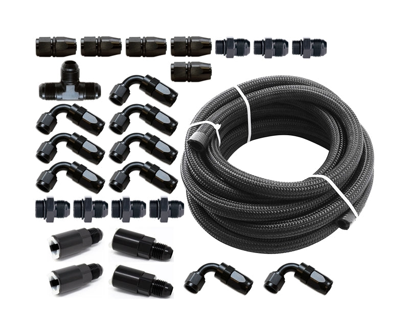 Torque Solution Braided Fuel Line Kit for -6 Aeromotive FPR & Flex Fuel Kit - 02-14 Subaru WRX - Black Ops Auto Works