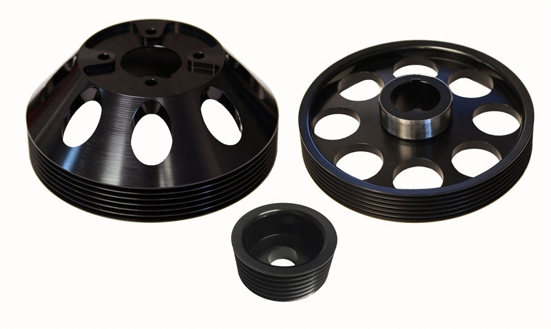 Torque Solution Lightweight WP/Crank/Alt Pulley Combo (Black): Hyundai Genesis Coupe 3.8 2010+ - Black Ops Auto Works