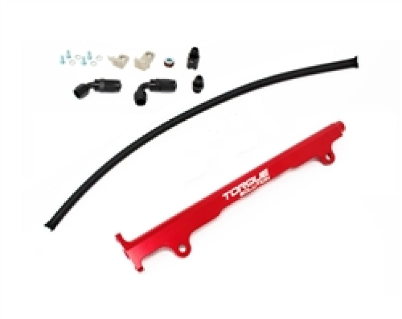Torque Solution Mitsubishi Evo X Billet Aluminum Fuel Rail - Red - Black Ops Auto Works