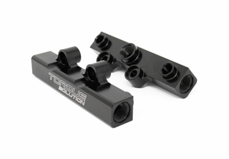 Torque Solution Top Feed Fuel Rails: 02-14 Subaru WRX / 07-18 STI - Black - Black Ops Auto Works