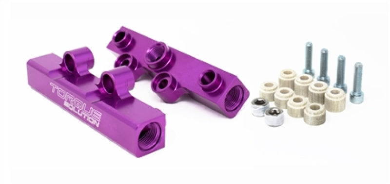 Torque Solution Top Feed Fuel Rails: 02-14 Subaru WRX / 07-18 STI - Purple - Black Ops Auto Works