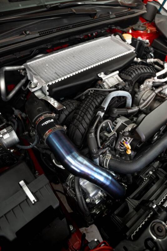 Torque Solution 2022+ Subaru WRX / 19-23 Subaru Ascent Titanium Top Mount Charge Pipe - Brushed - Torque Solution TS-SU-812