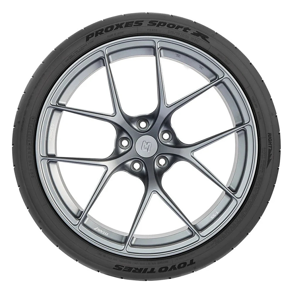 Toyo Proxes Sport R 285/35R20 tire mounted on a gray wheel