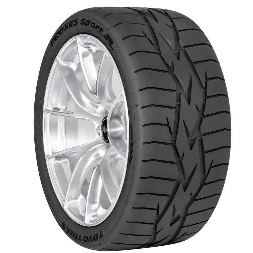 Toyo TOY178380 Proxes Sport R 285/35ZR19 tire mounted on a silver alloy wheel