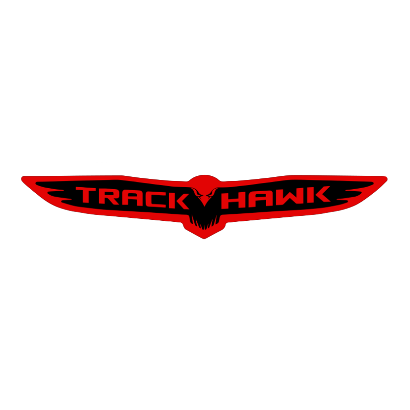 Trackhawk trunk badge installed on Jeep Grand Cherokee