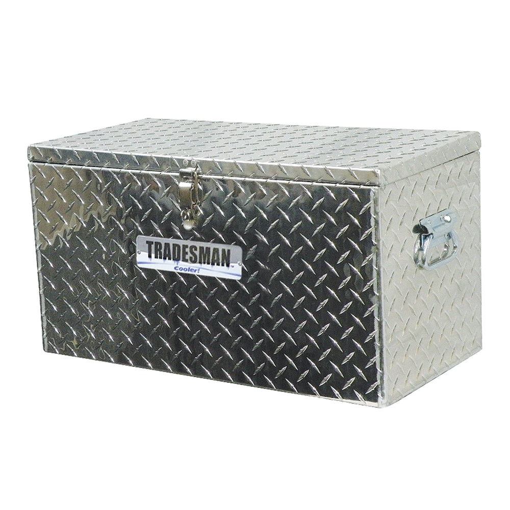 Tradesman 4400 aluminum cooler close-up brite finish