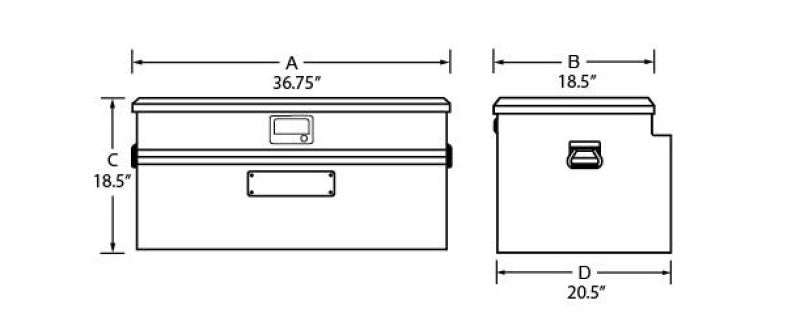 Tradesman Aluminum Flush Mount Truck Tool Box (36in.) - Black-Truck Boxes & Storage-Tradesman-81012878095-