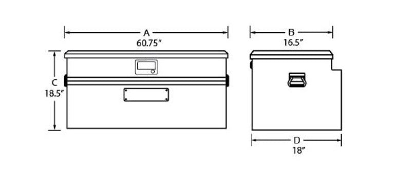 Tradesman Aluminum Flush Mount Truck Tool Box Full/Slim Line (60in.) - Black - Black Ops Auto Works
