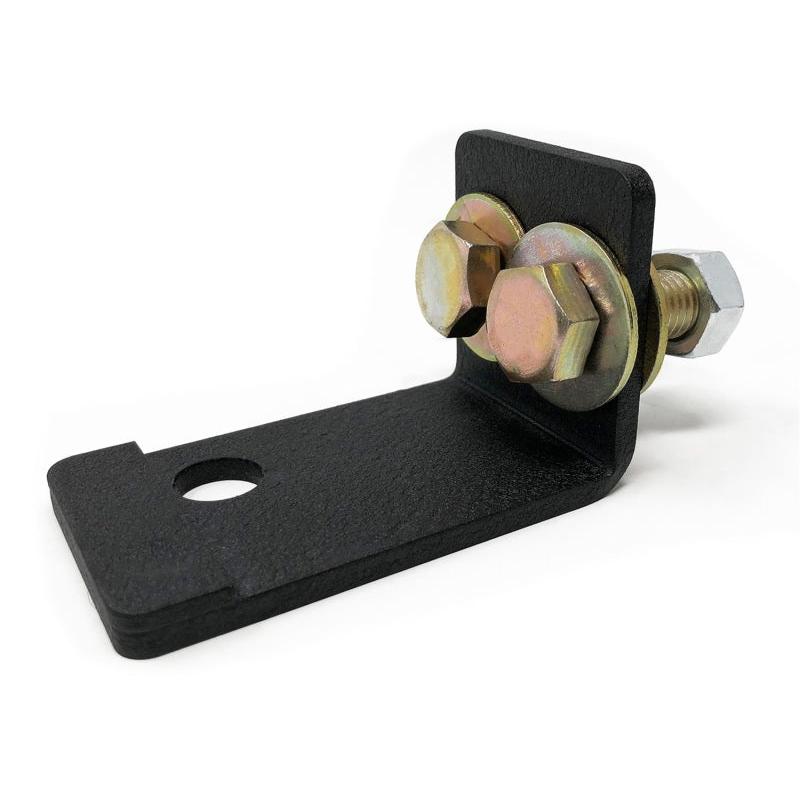 Tuff Country track bar bracket with U-bolt hardware installed, side view
