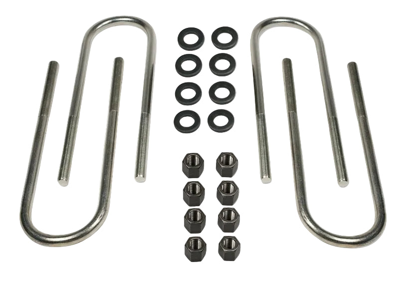 Tuff Country 27853 rear axle U-bolts kit with nuts and washers laid out